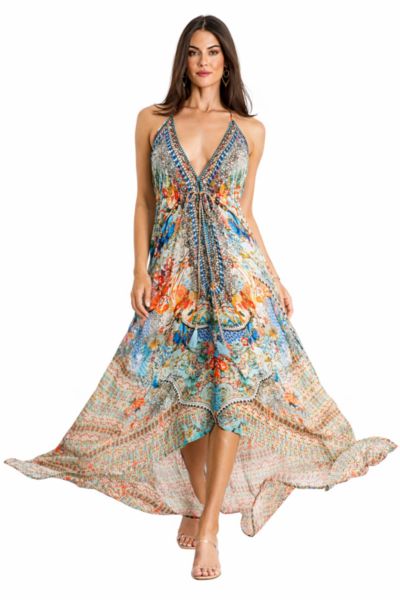 Женское платье La Moda Clothing Maxi Tribal Print Halterneck
