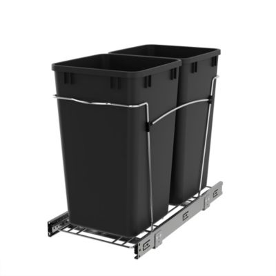 Rev-A-Shelf двойной выдвижной мусорный контейнер 27 Qt, черный, RV-15KD-18C S