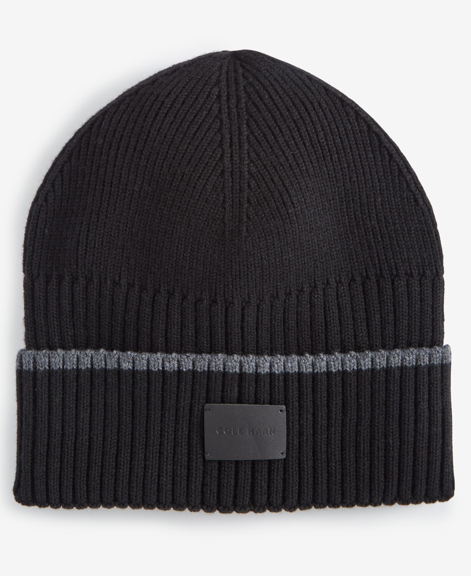 Мужская шапка Cole Haan Heritage Ribbed-knit Tipped Cuffed Beanie