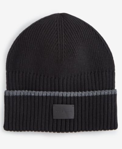Cole Haan Men's Heritage Ribbed-knit Tipped Cuffed Beanie
