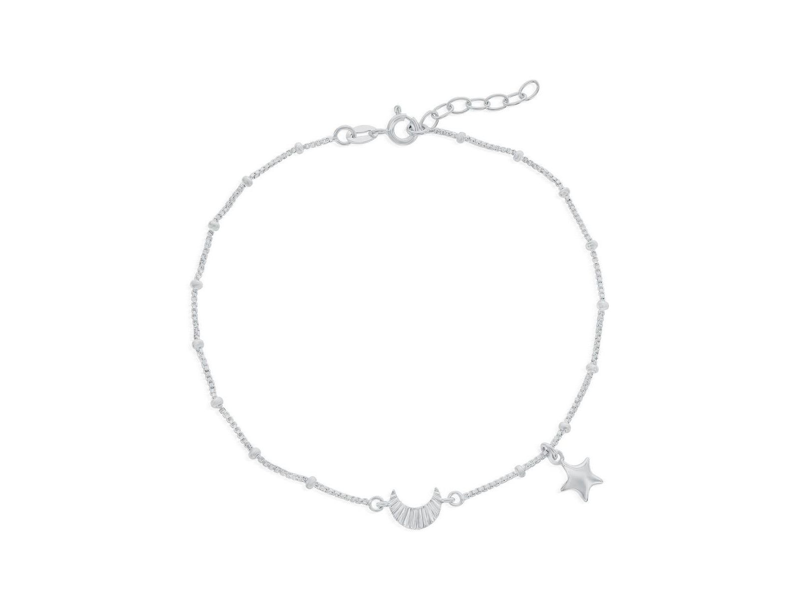 Simona браслет на ногу Crescent Moon & Star из стерлингового серебра