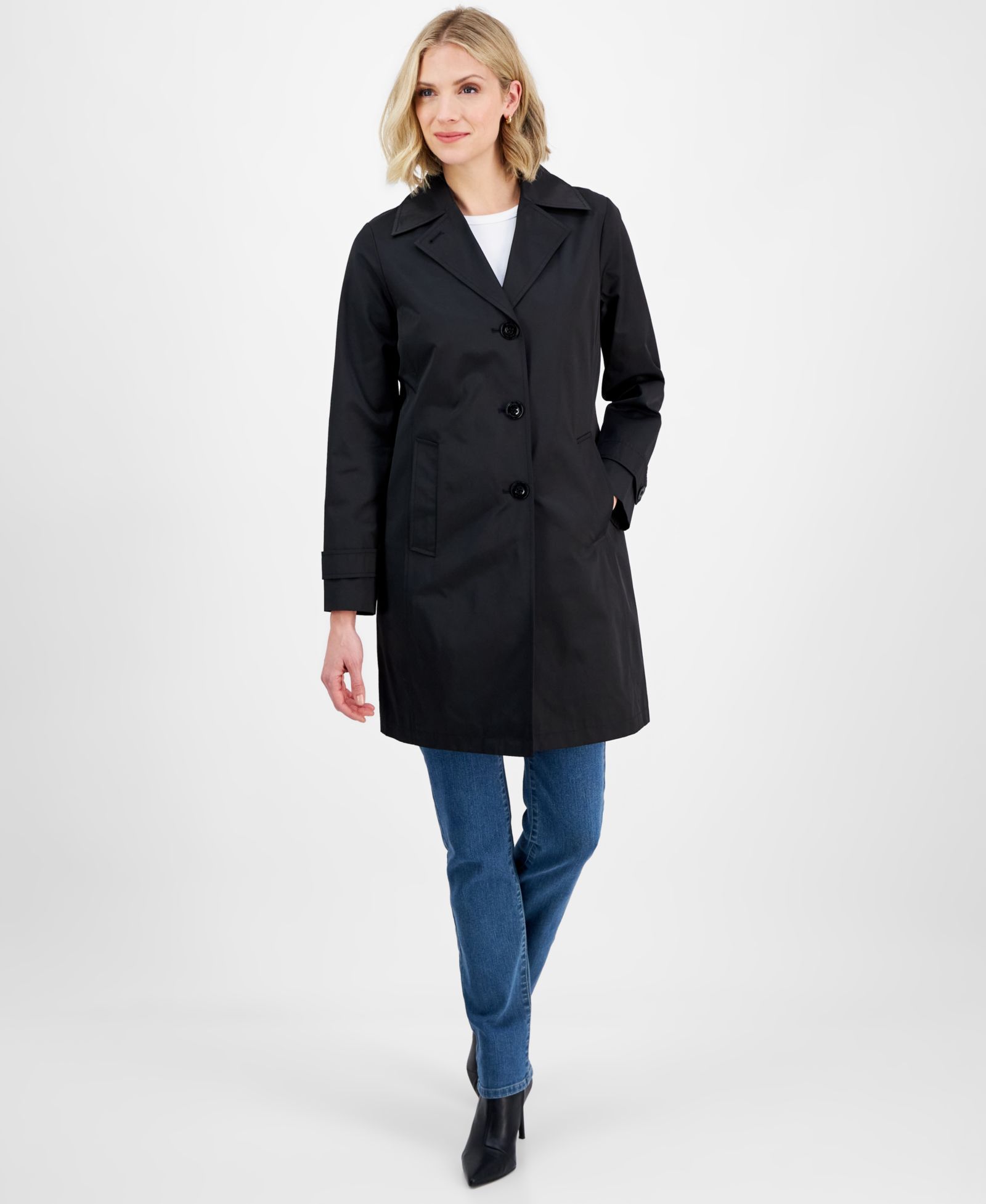 Мужской Notched Collar Button-Front Coat