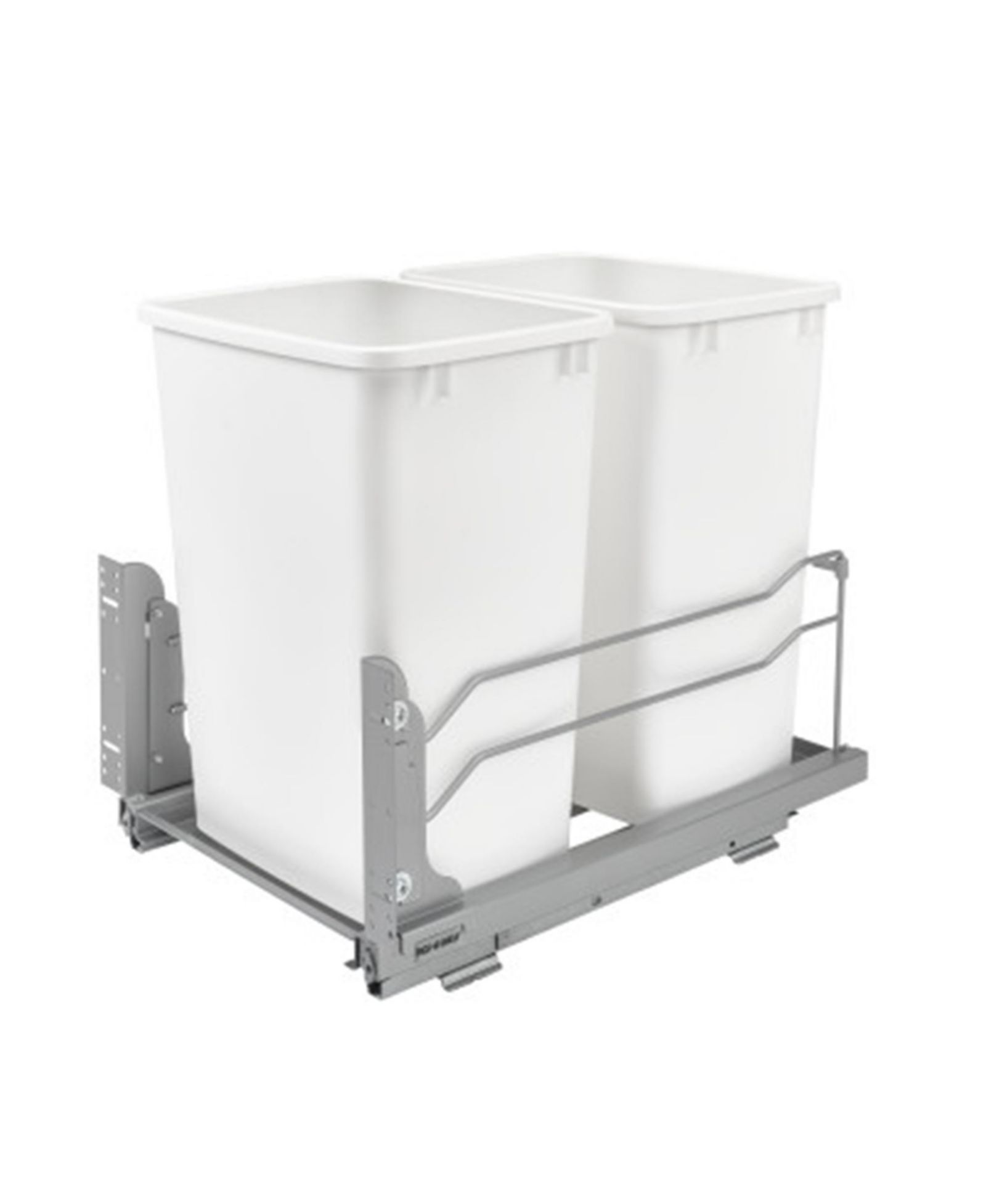 Rev-A-Shelf Double Pull Out Trash Can 35 Qt with Soft-Close, 53WC-1835SCDM-211