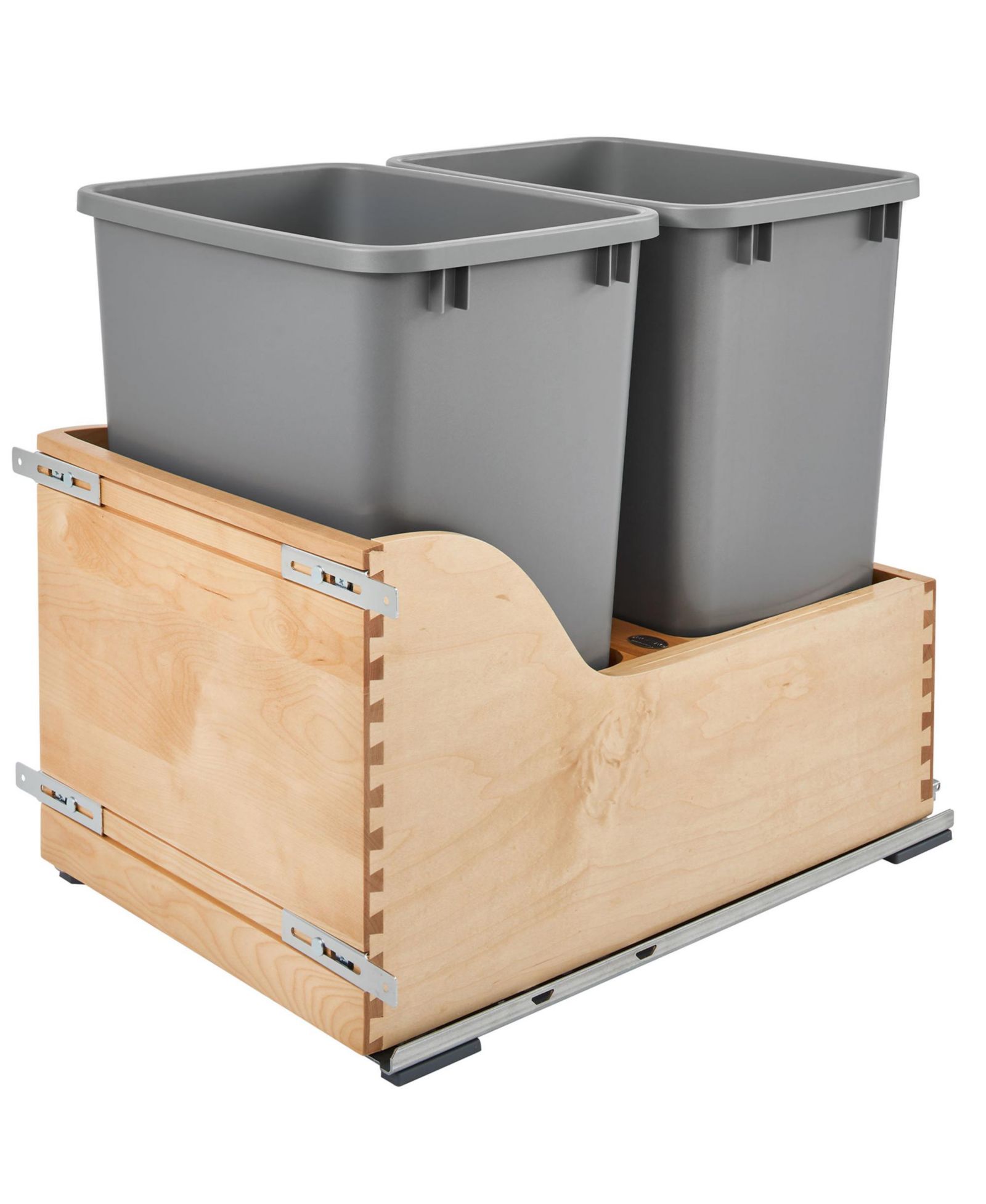 Rev-A-Shelf Dual Pull Out Trash Can 35 Qt w/ Soft-Close Slides, 4WCSC-1835DM-2