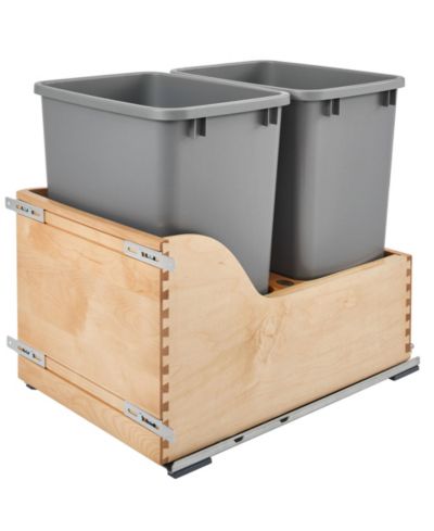 Rev-A-Shelf Dual Pull Out Trash Can 35 Qt w/ Soft-Close Slides, 4WCSC-1835DM-2