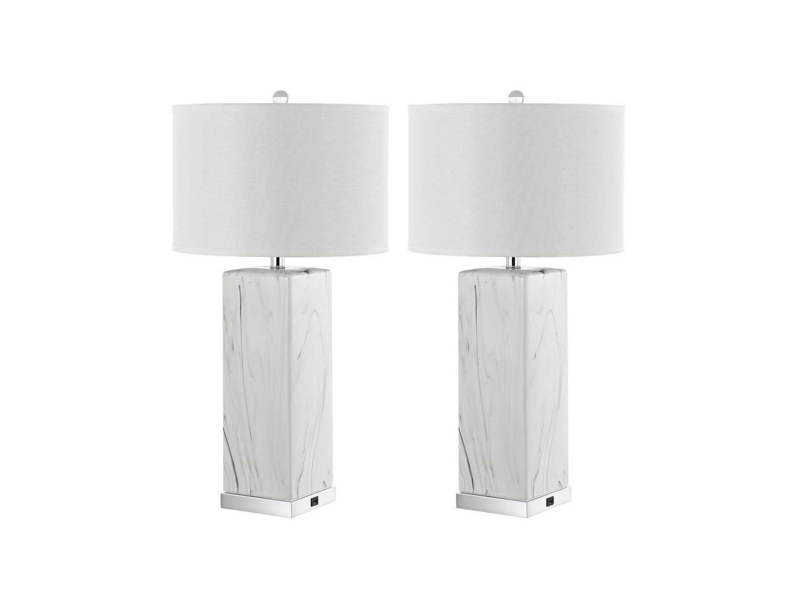 Olympia Table Lamp Set Of 2 W/ USB Port