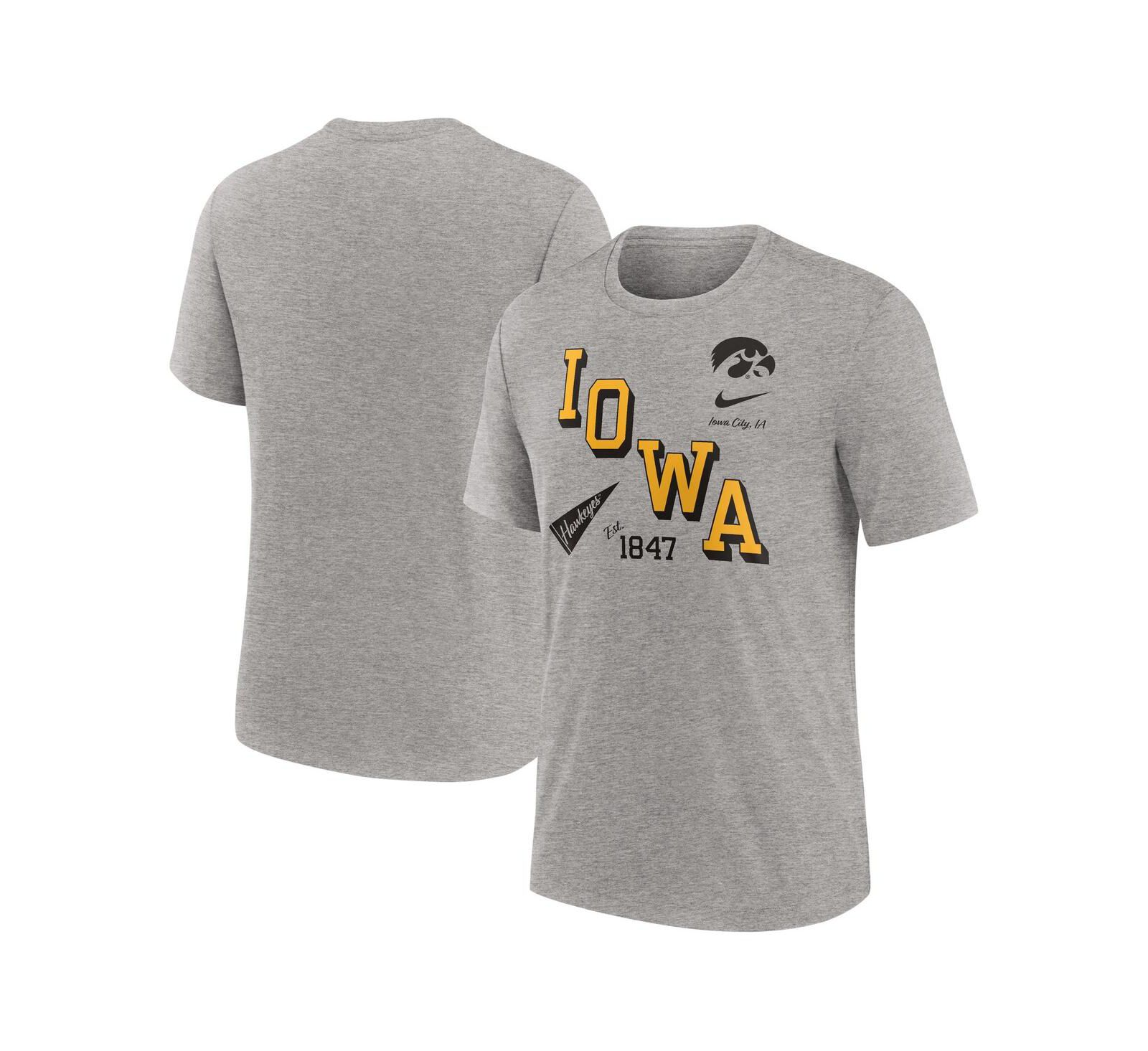 Мужская футболка Nike Iowa Hawkeyes Blitz Roll Call, серый меланж