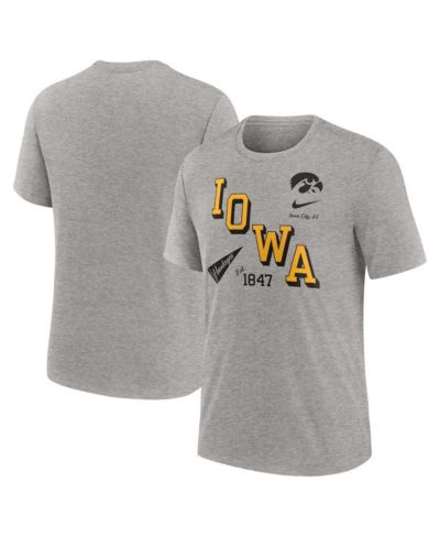 Мужская футболка Nike Iowa Hawkeyes Blitz Roll Call, серый меланж