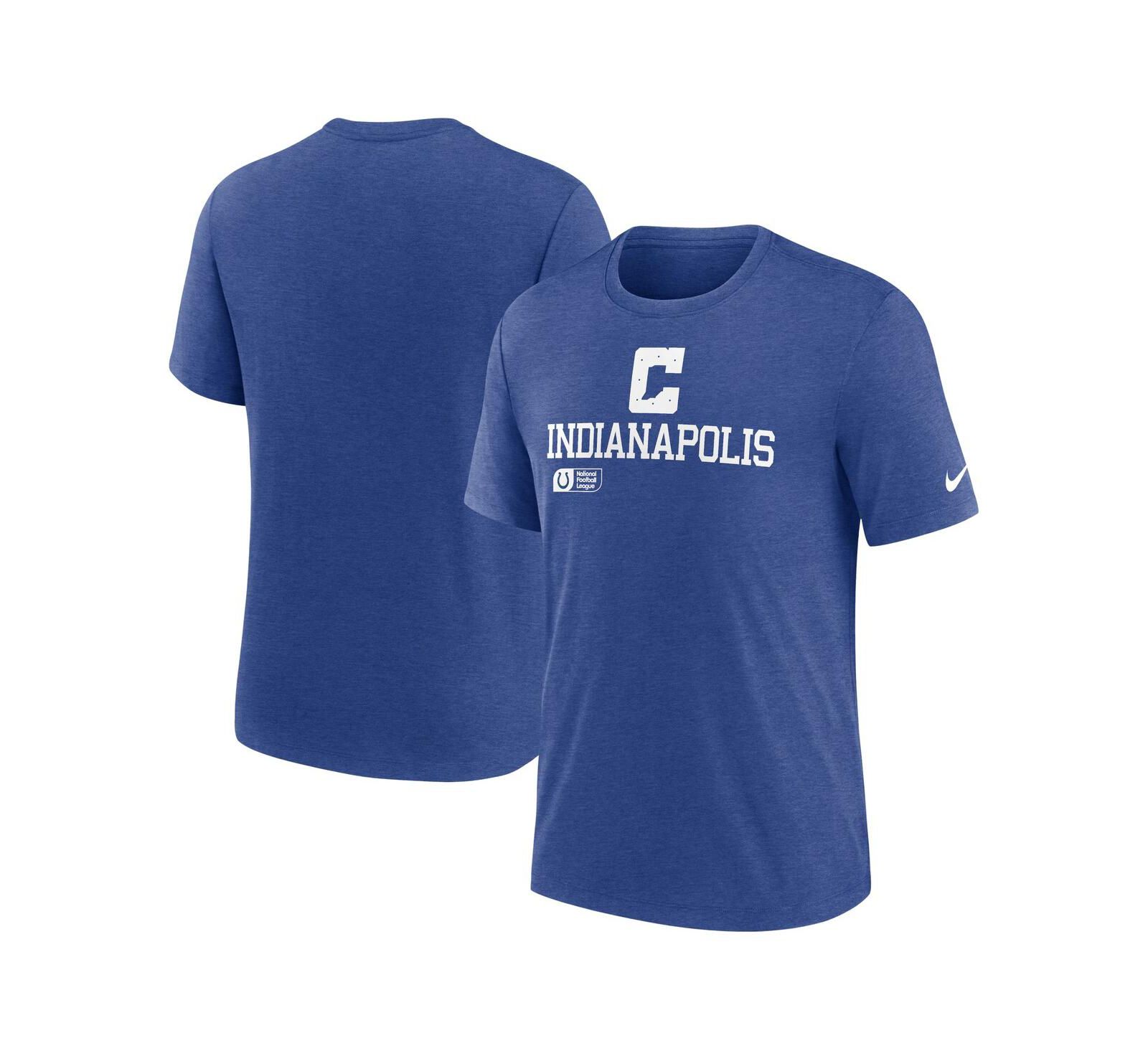 Nike Men's Royal Indianapolis Colts Overlap Lockup Tri-Blend T-Shirt