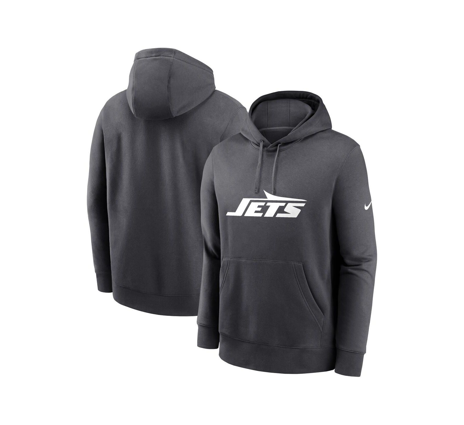 Nike Men's Anthracite New York Jets Club Logo Pullover Hoodie