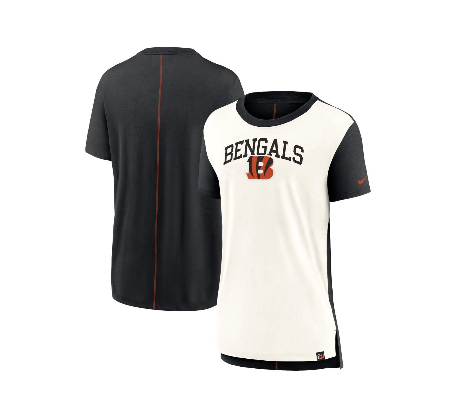 Nike Women's Cream/Black Cincinnati Bengals Wordmark Tri-Blend T-Shirt