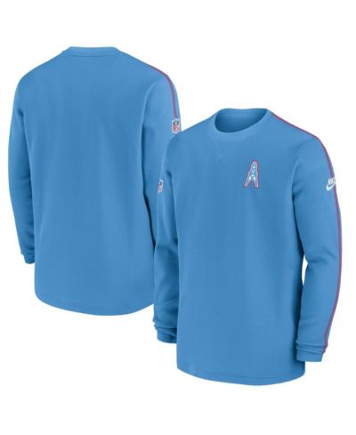 Мужская светло-голубая футболка Nike Tennessee Titans Oilers с длинным рукавом
