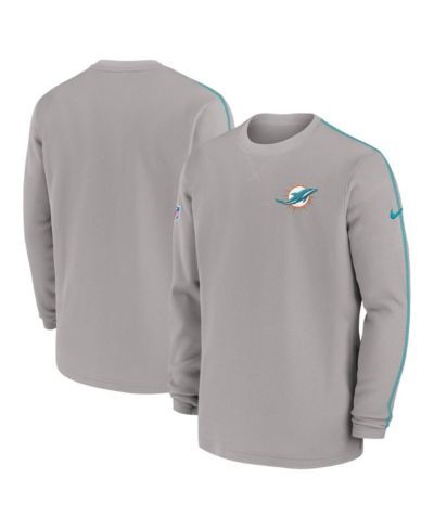 Мужской лонгслив Nike Miami Dolphins 2024 Sideline Coaches серого цвета