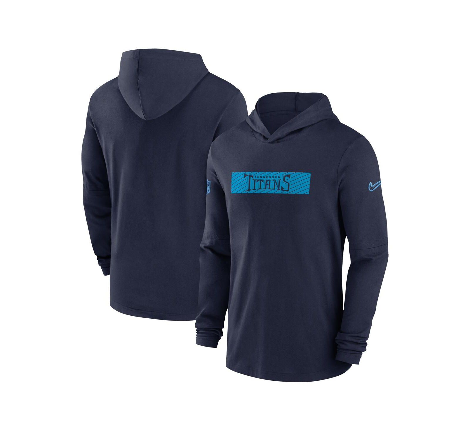 Nike Men's Navy Tennessee Titans Sideline Hoodie Performance Long Sleeve T-Shirt