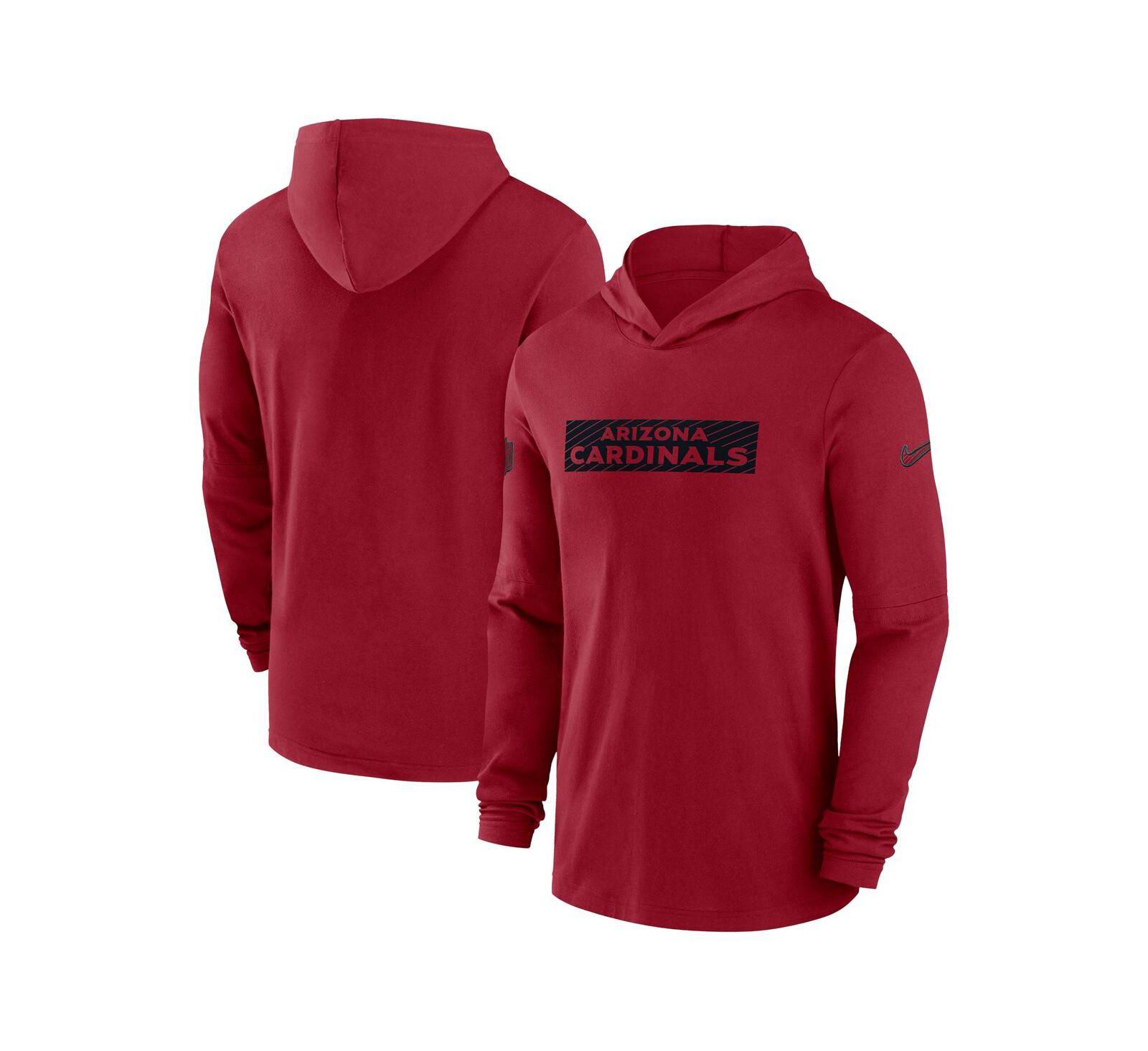 Мужская толстовка Nike Cardinal Arizona Cardinals Sideline Hoodie Performance Long Sleeve T-Shirt