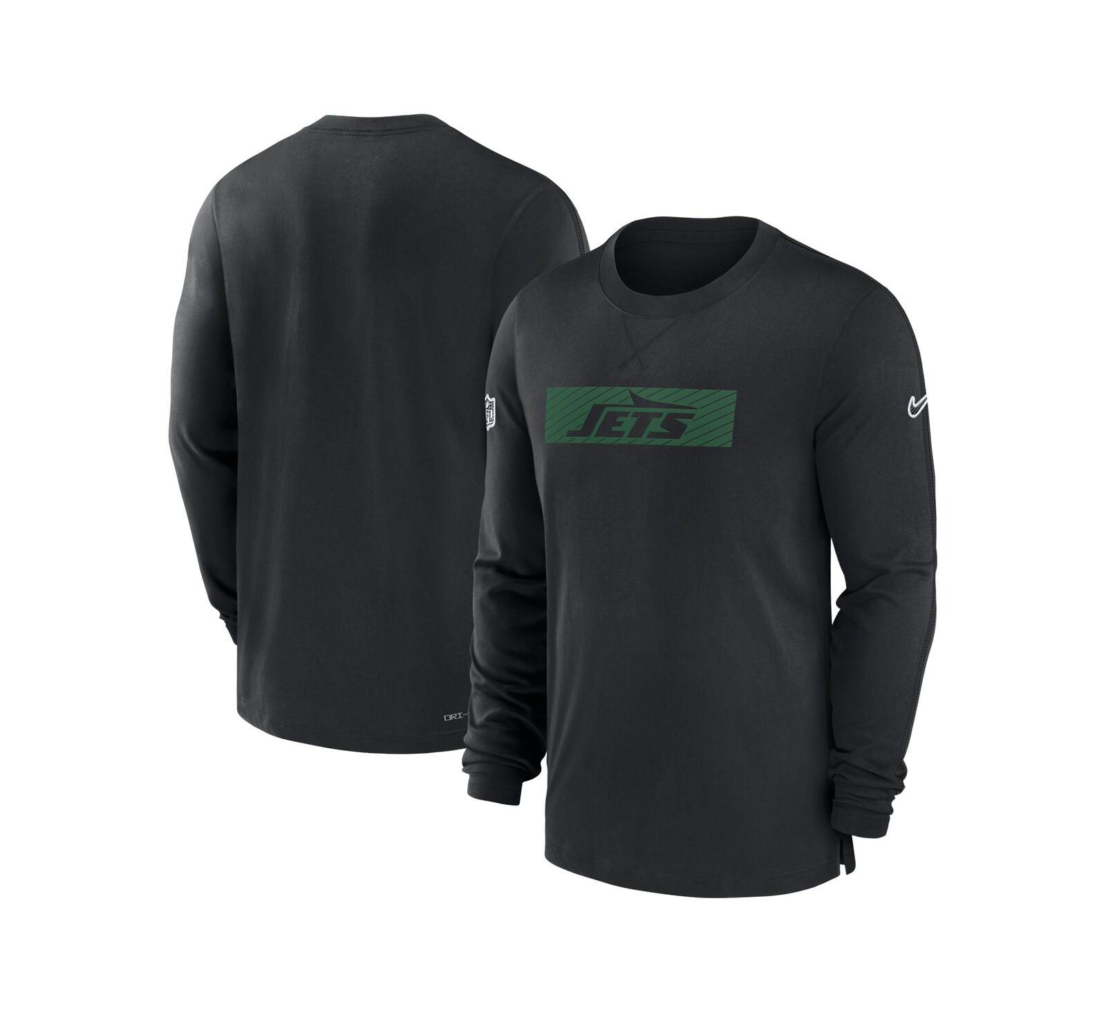Nike Men's Black New York Jets Sideline Player Performance Long Sleeve T-Shirt