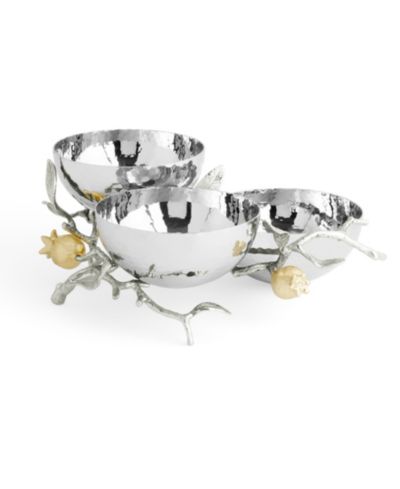 Тройная чаша Michael Aram Pomegranate Silver and Gold