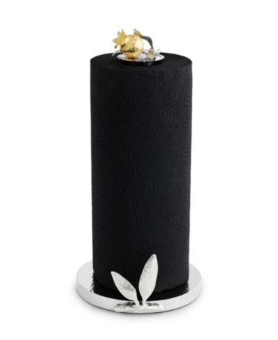 Michael Aram Pomegranate Silver and Gold Paper Towel Holder