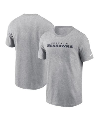 Nike Men's Heather Gray Seattle Seahawks Primetime Wordmark Essential T-Shirt