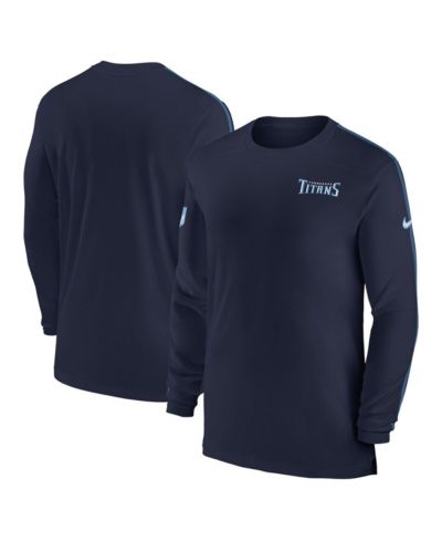 Мужская футболка Nike Tennessee Titans Sideline Coach с длинным рукавом, темно-синяя