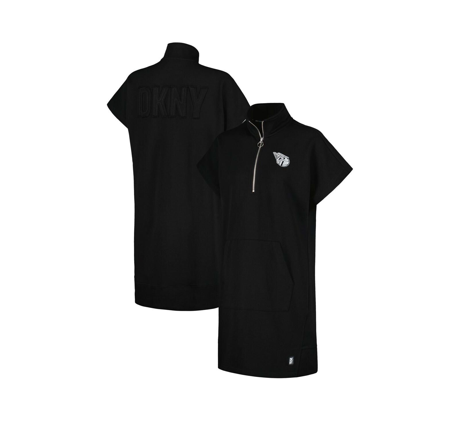 DKNY Женское платье-кеды Cleveland Guardians Emily Quarter-Zip, черное