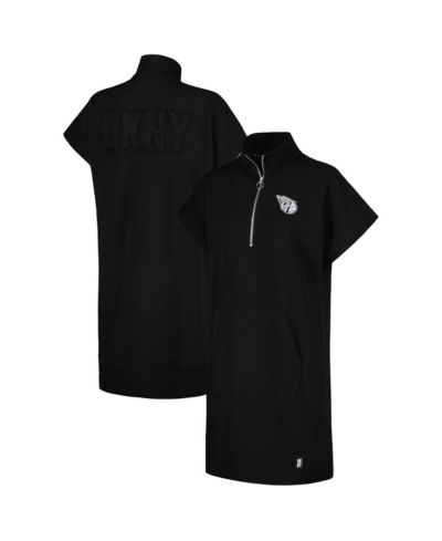 DKNY Женское платье-кеды Cleveland Guardians Emily Quarter-Zip, черное