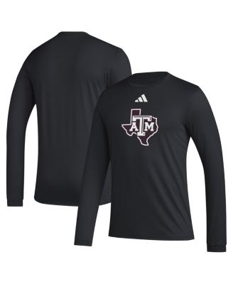 adidas мужская черная футболка с длинным рукагом Texas A&M Aggies Primary Locker Logo Pre-Game