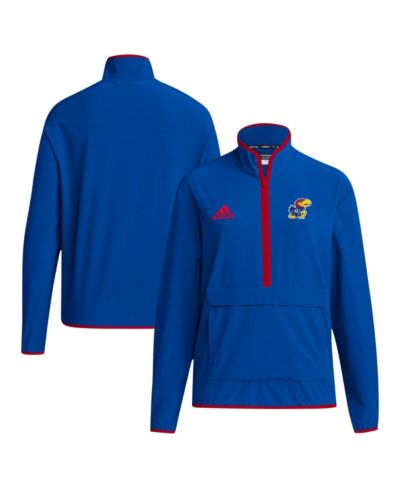 adidas Мужская куртка Kansas Jayhawks Coaches Sideline с застежкой на молсию, синяя