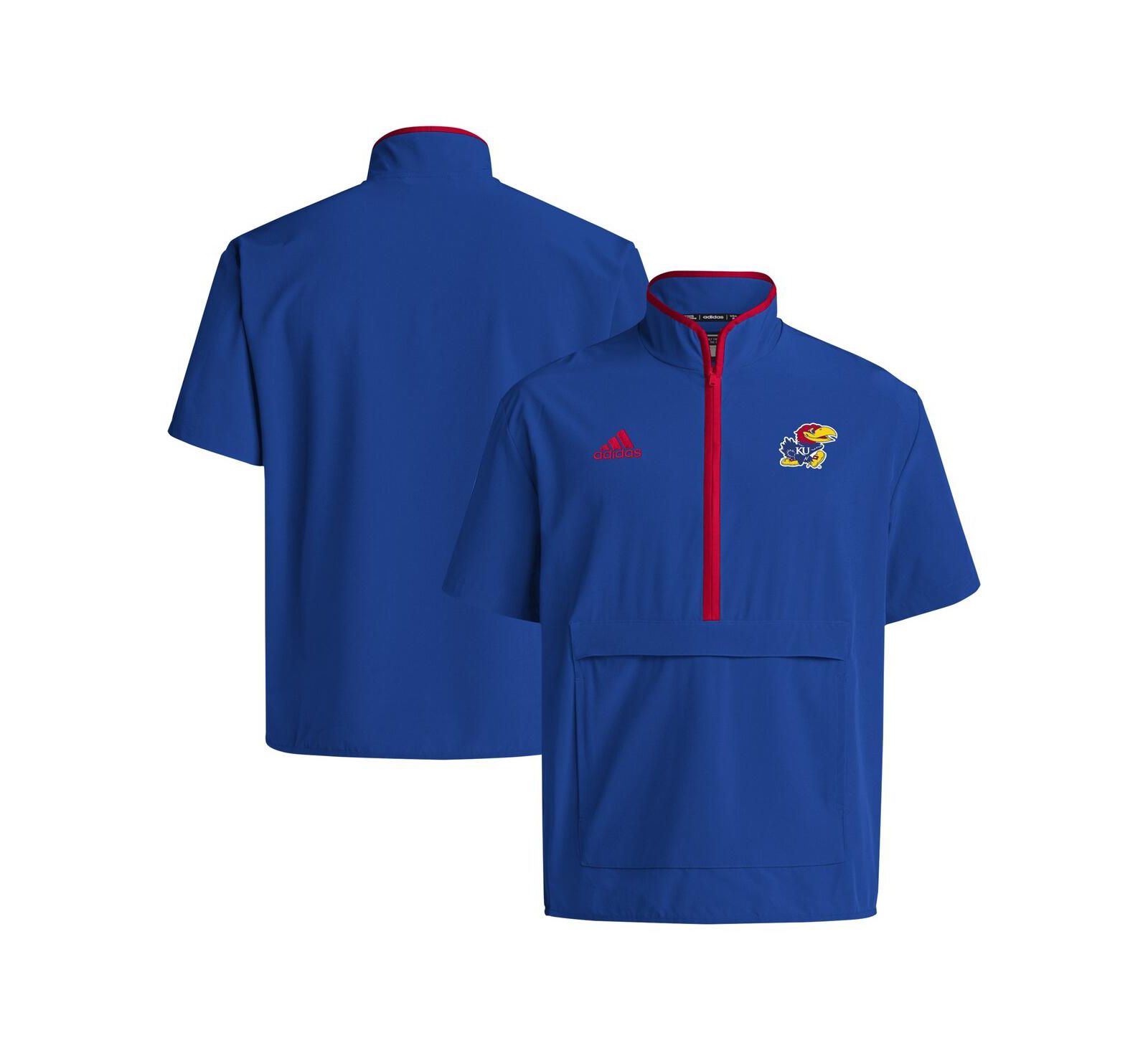 adidas Мужская куртка на молнии с коротким рукавом Royal Kansas Jayhawks Coaches Sideline