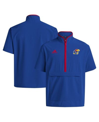 adidas Мужская куртка на молнии с коротким рукавом Royal Kansas Jayhawks Coaches Sideline