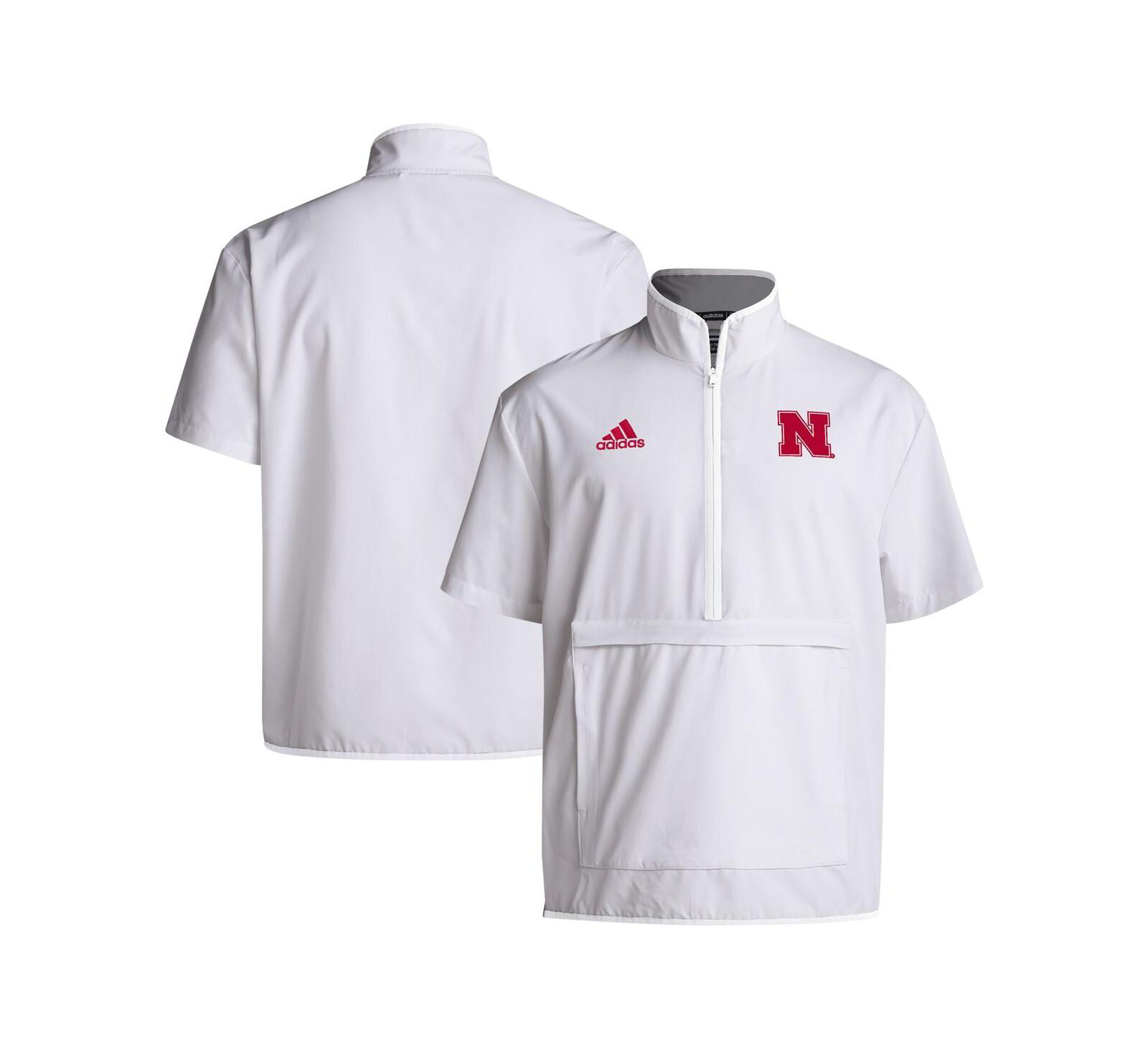 Adidas Мужская куртка Nebraska Huskers Coaches Sideline Half-Zip с коротким рукавом