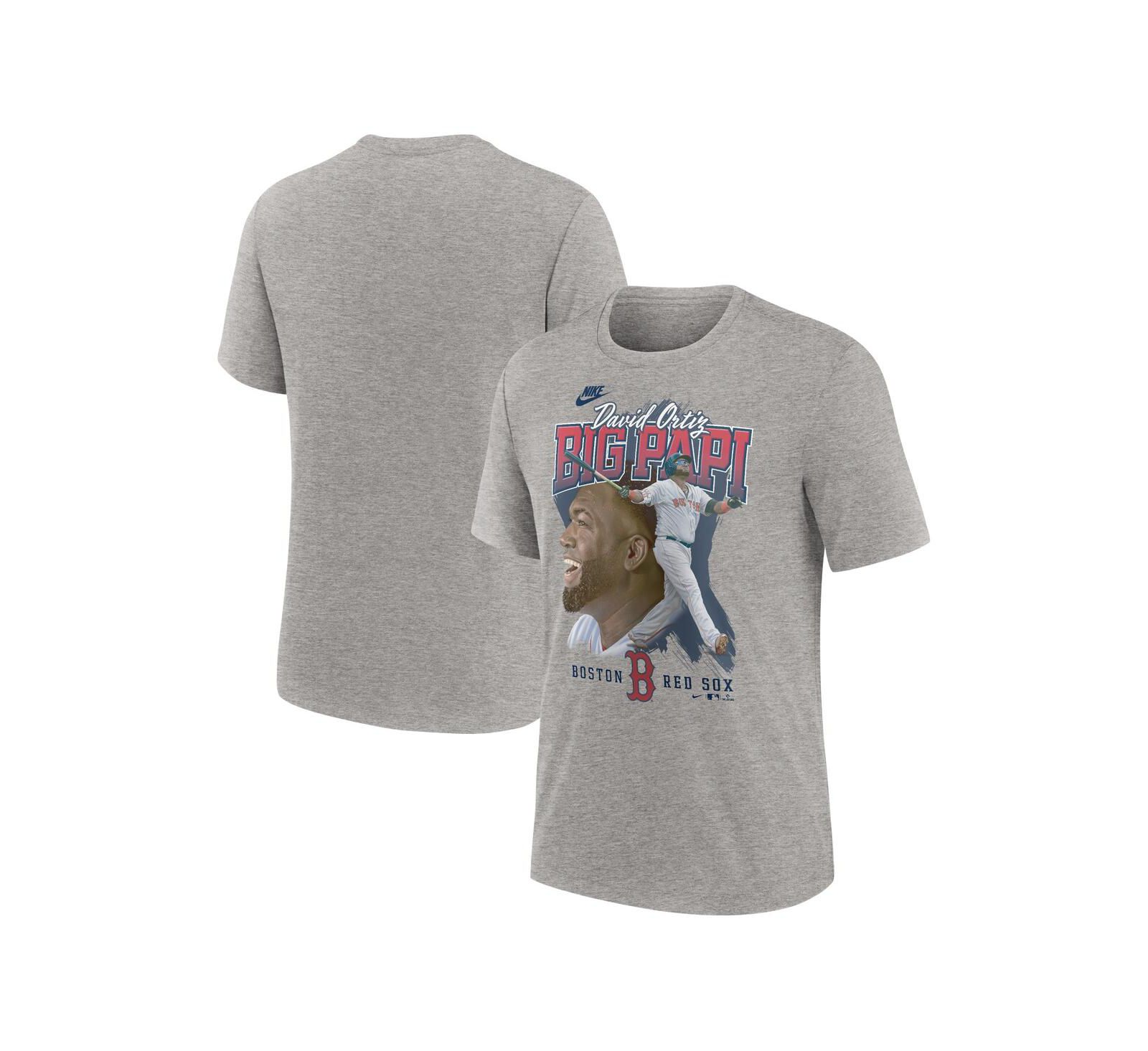 Nike мужская футболка David Ortiz Heather Gray Boston Red Sox Cooperstown Collection Player Local