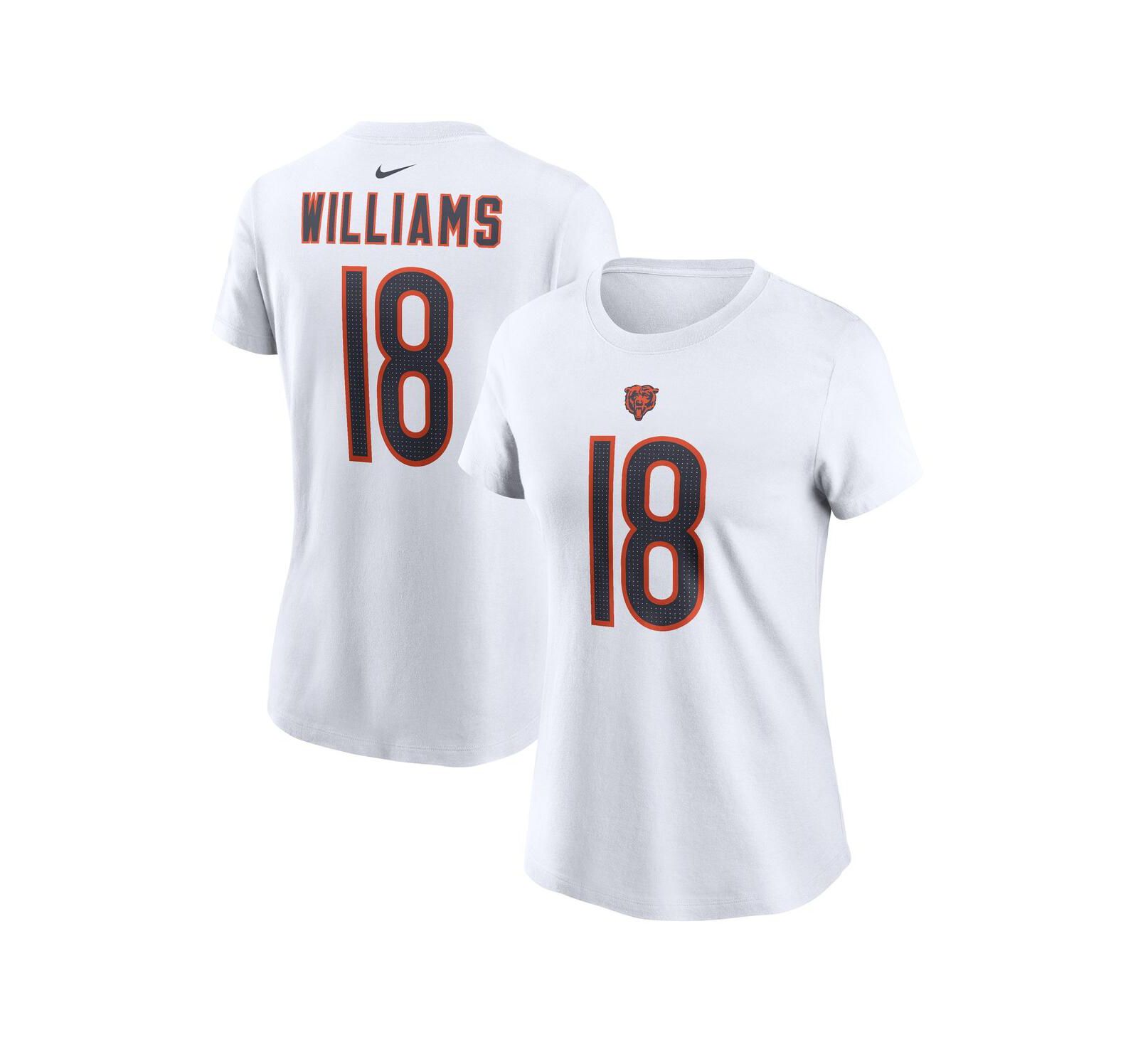 Nike Women's Caleb Williams White Chicago Bears 2024 NFL Draft First Round Pick Fuse Name & Number T-Shirt