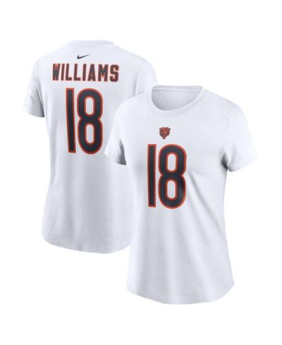 Женская футболка Nike Caleb Williams White Chicago Bears 2024 NFL Draft First Round Pick Fuse Name & Number