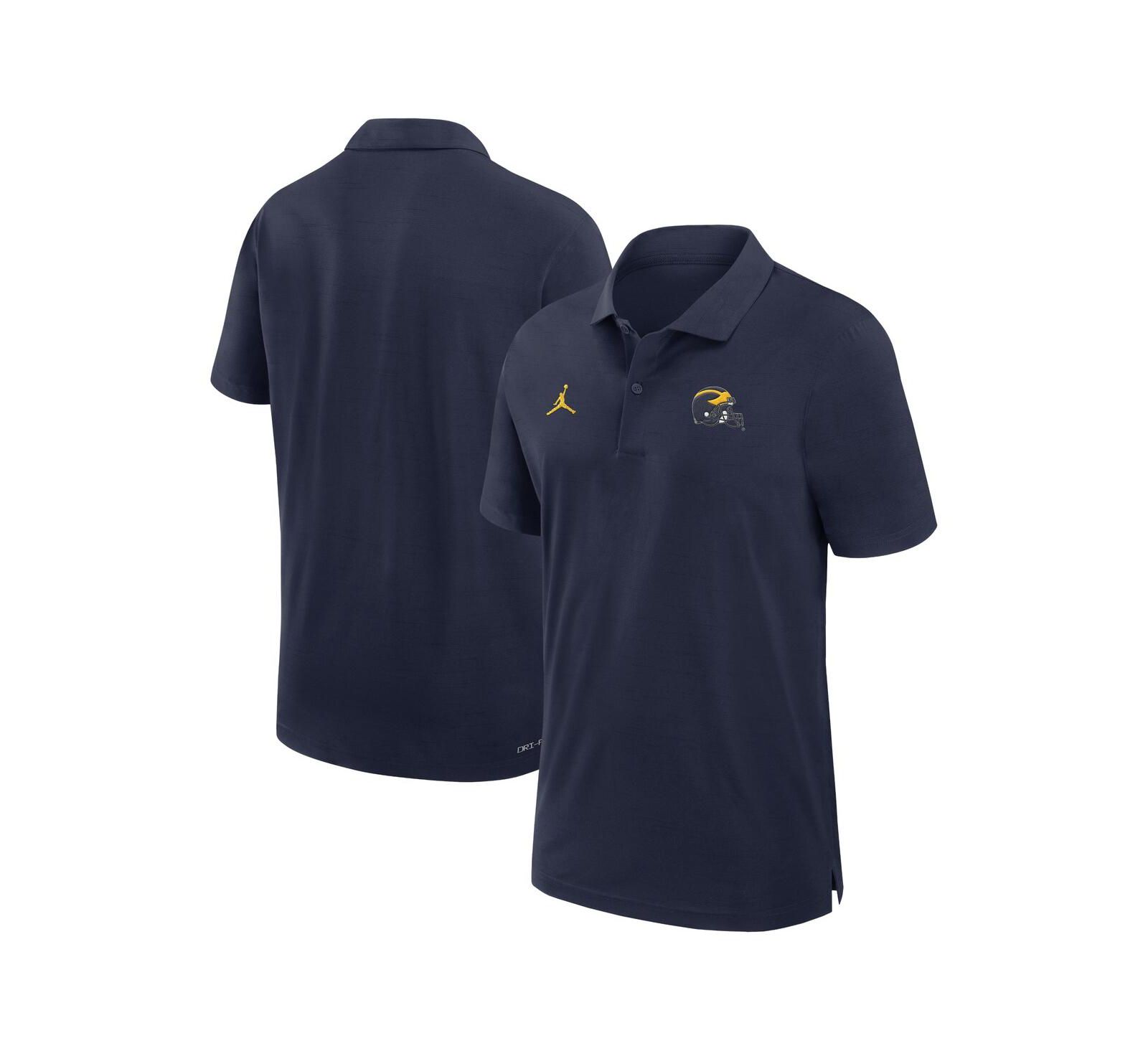 Мужская поло Jordan Men's Navy Michigan Wolverines Sideline Woven Performance