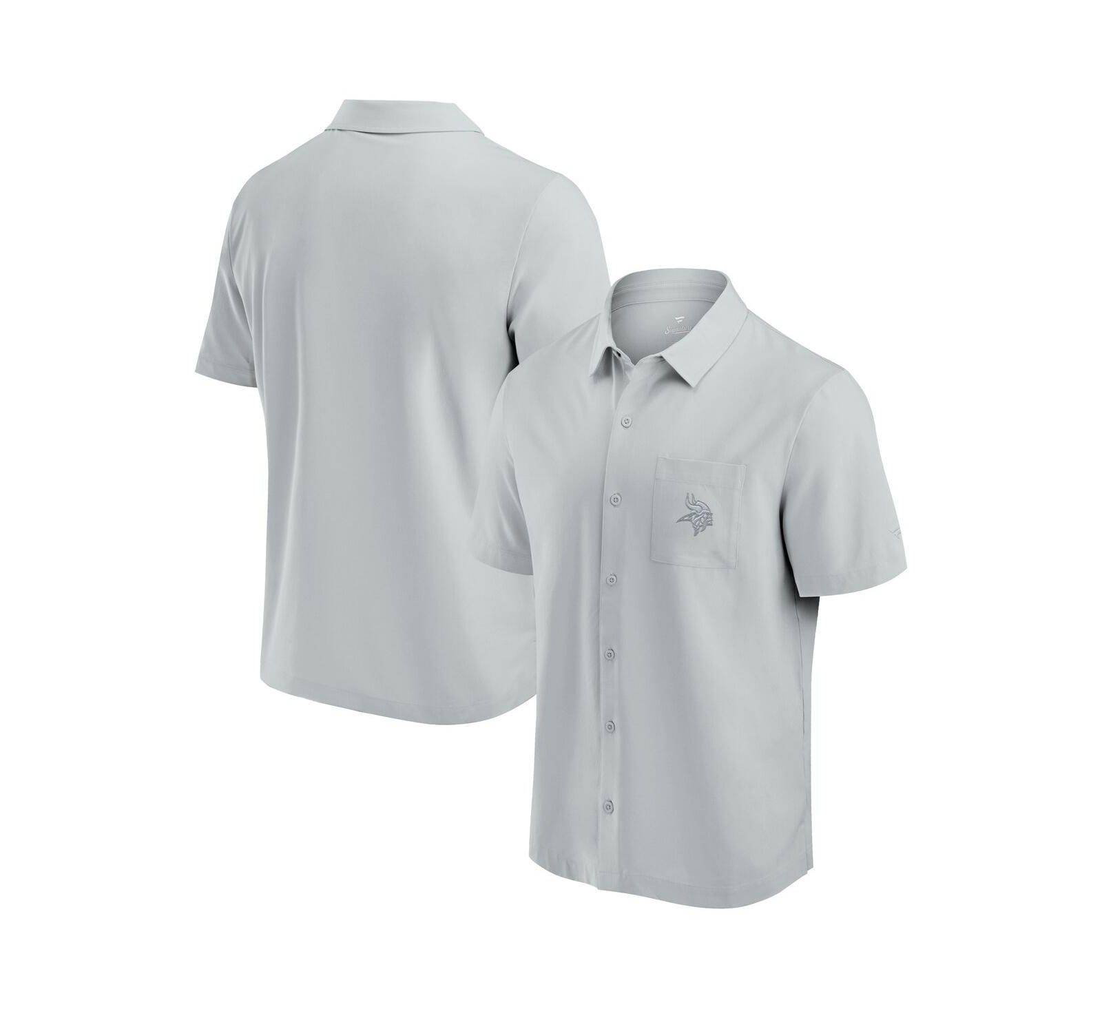 Fanatics Men's Gray Minnesota Vikings Front Office Button-Up Shirt