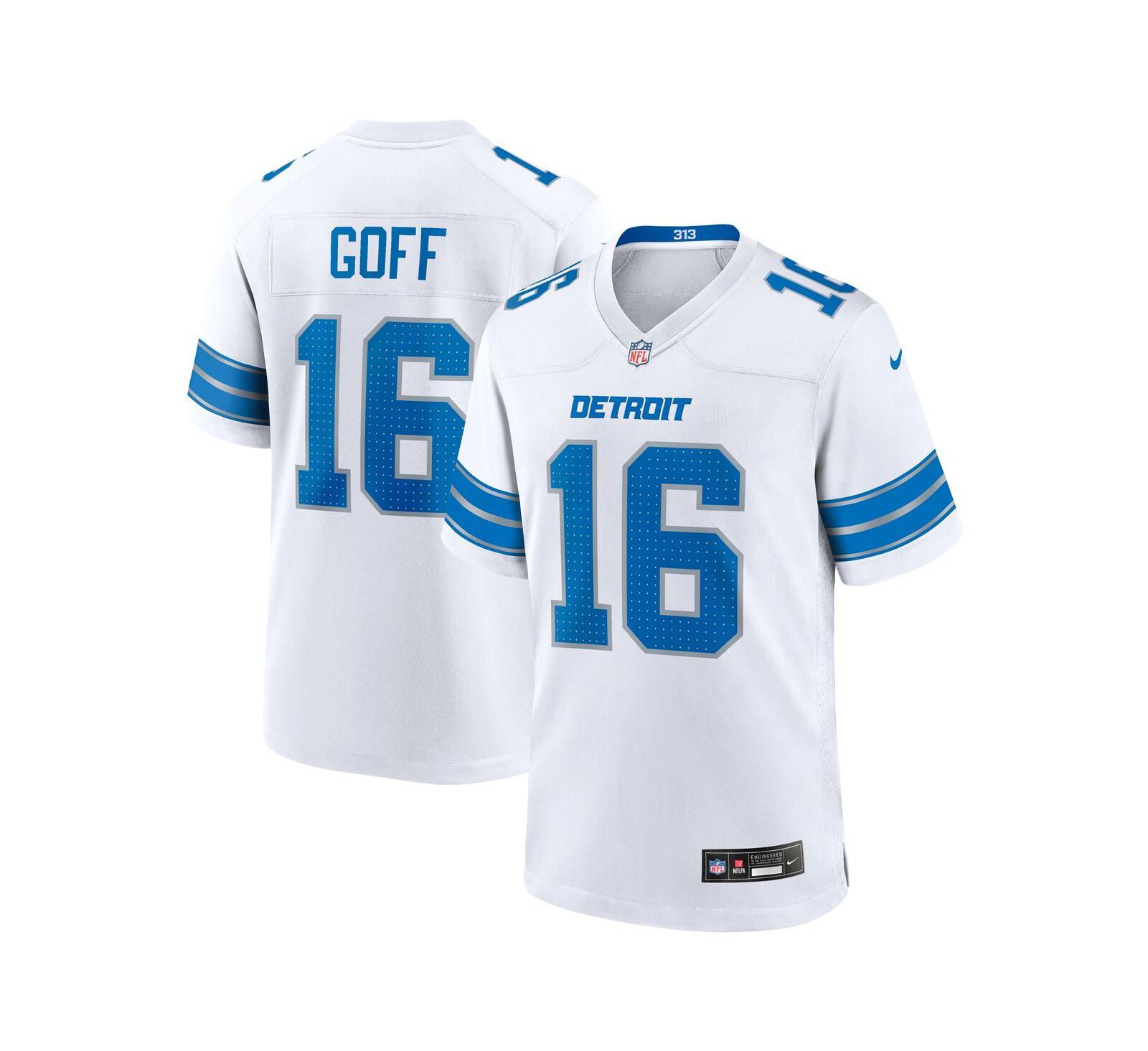 Nike Men's Jared Goff White Detroit Lions Game Jersey