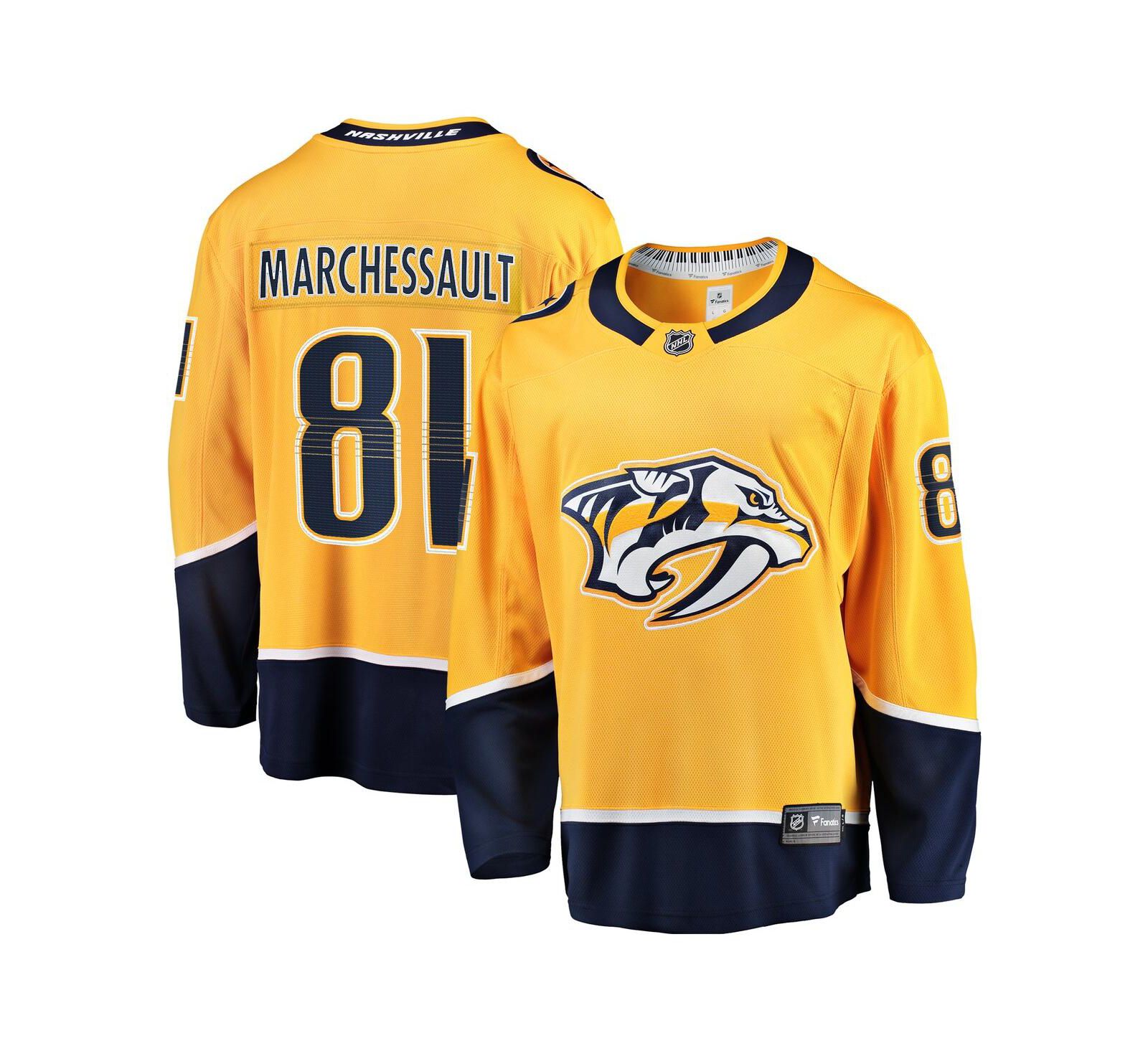 Fanatics Мужской Jonathan Marchessault Gold Nashville Predators Home Premier Breakaway Player Jersey