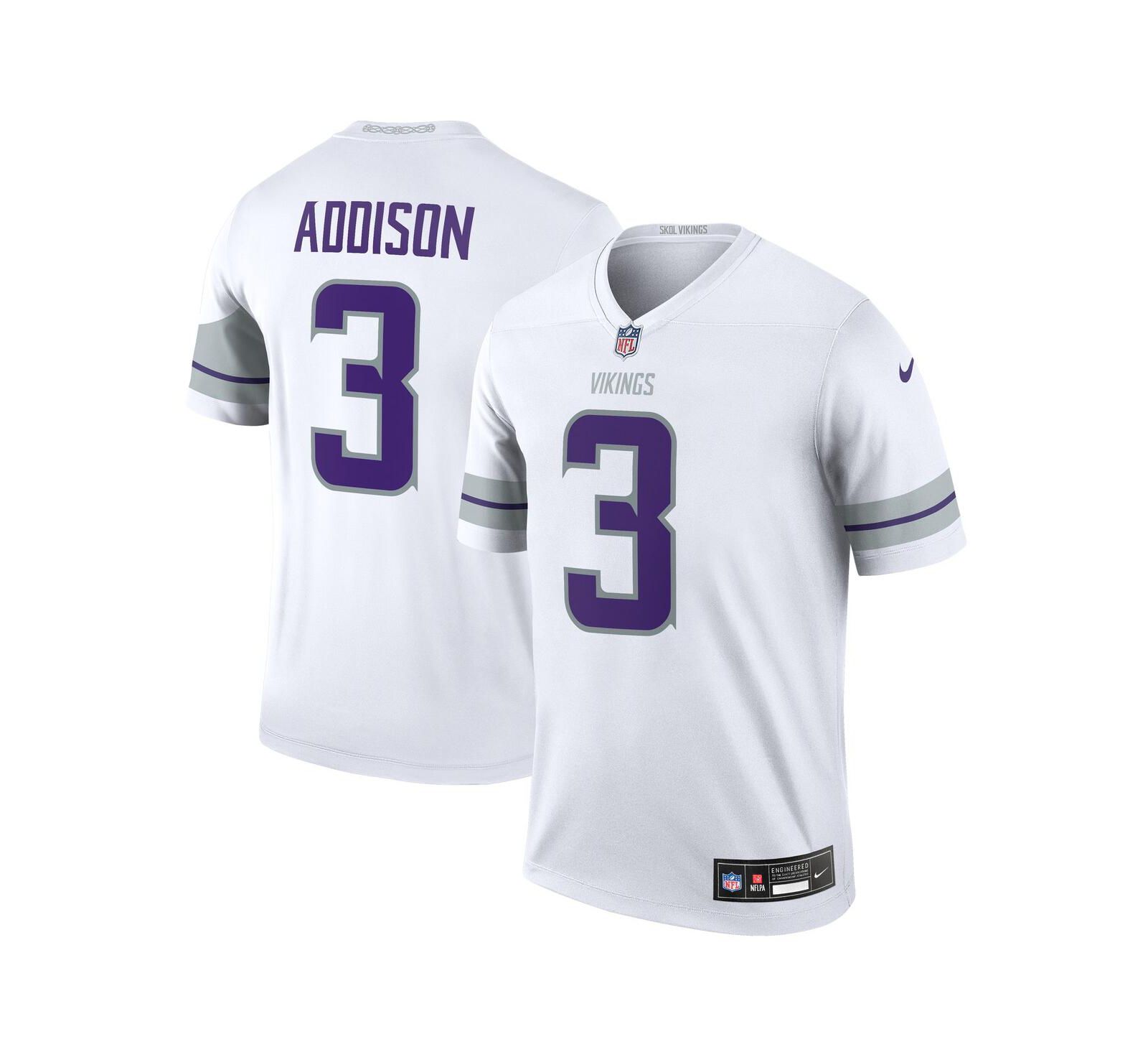 Nike Мужской Jordan Addison White Minnesota Vikings Alternate Legend Player Jersey