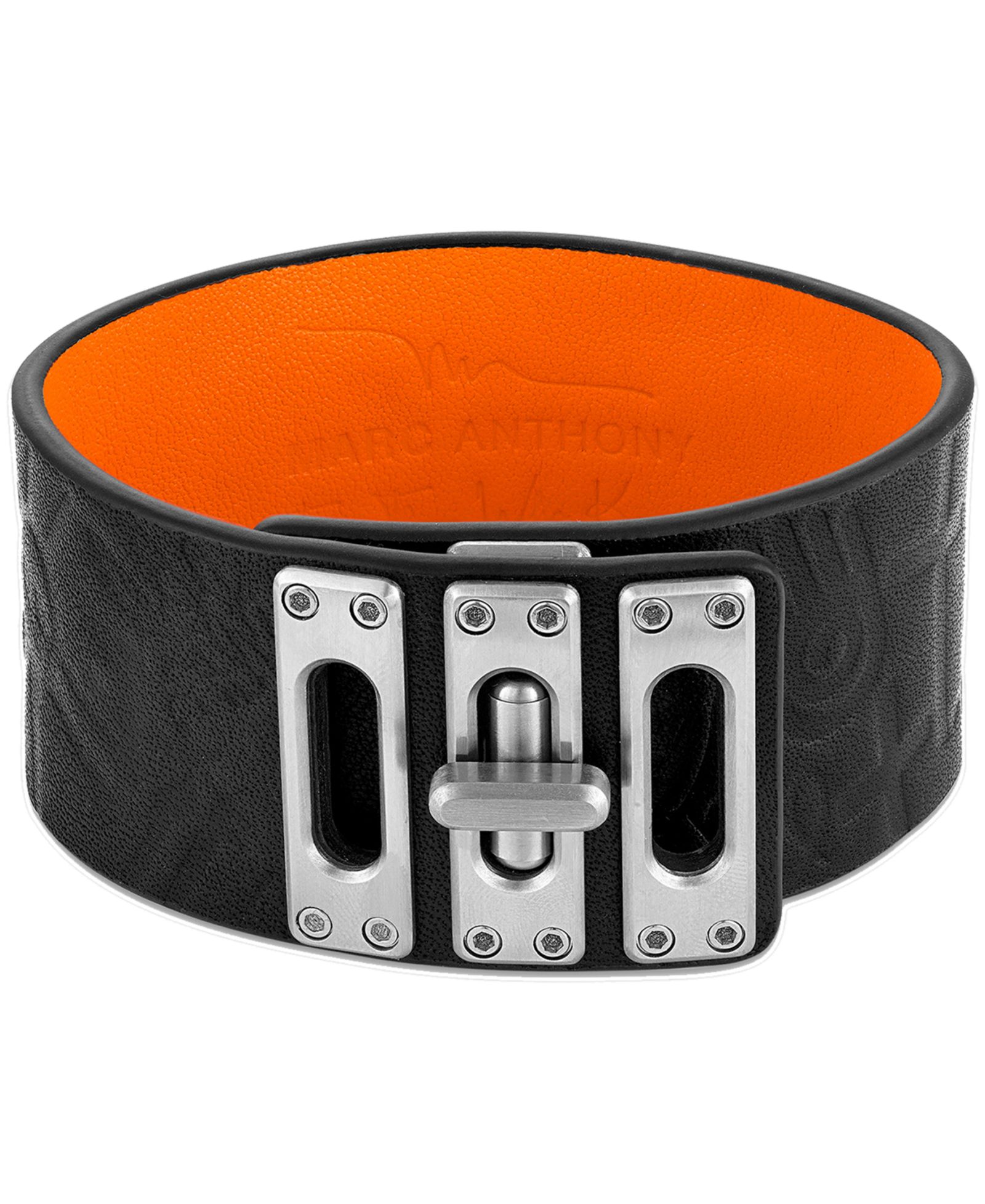 Bulova Marc Anthony Men's Black Leather Strap Bracelet in Sterling Silver, BVB1154-BOSTNA
