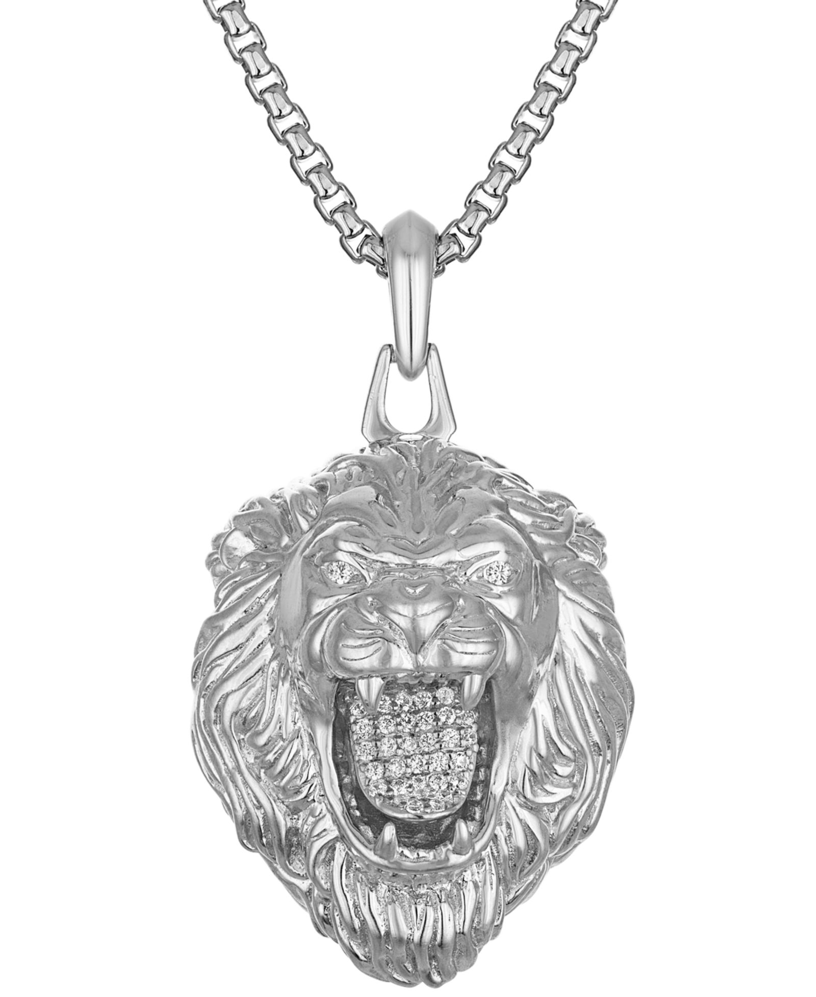 Мужской кулон Bulova Marc Anthony Diamond Lion в серебряном покрытии, 24" + 2" extender, BVP1072-WSSC4