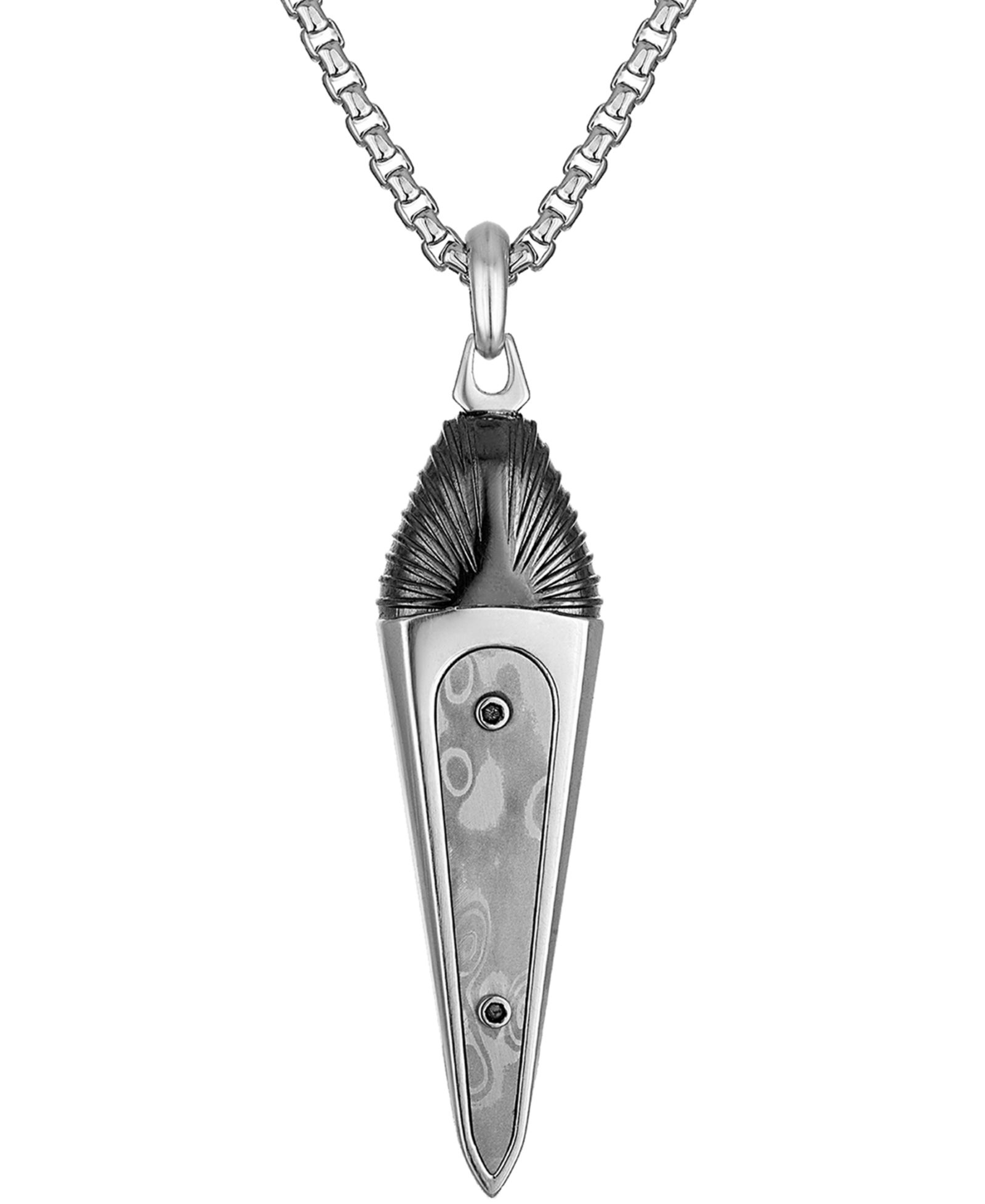 Bulova Marc Anthony Men's Damascus Sword Pendant Necklace in Sterling Silver-Plate, 24" + 2" extender, BVP1075-WMMNA