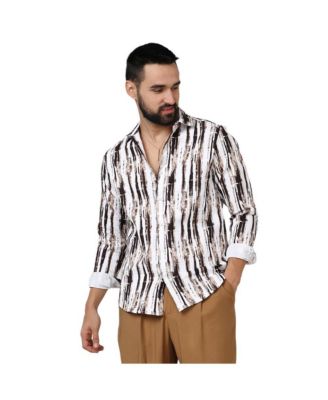 Мужская рубашка Campus Sutra Beige & Black Ombre Strokes