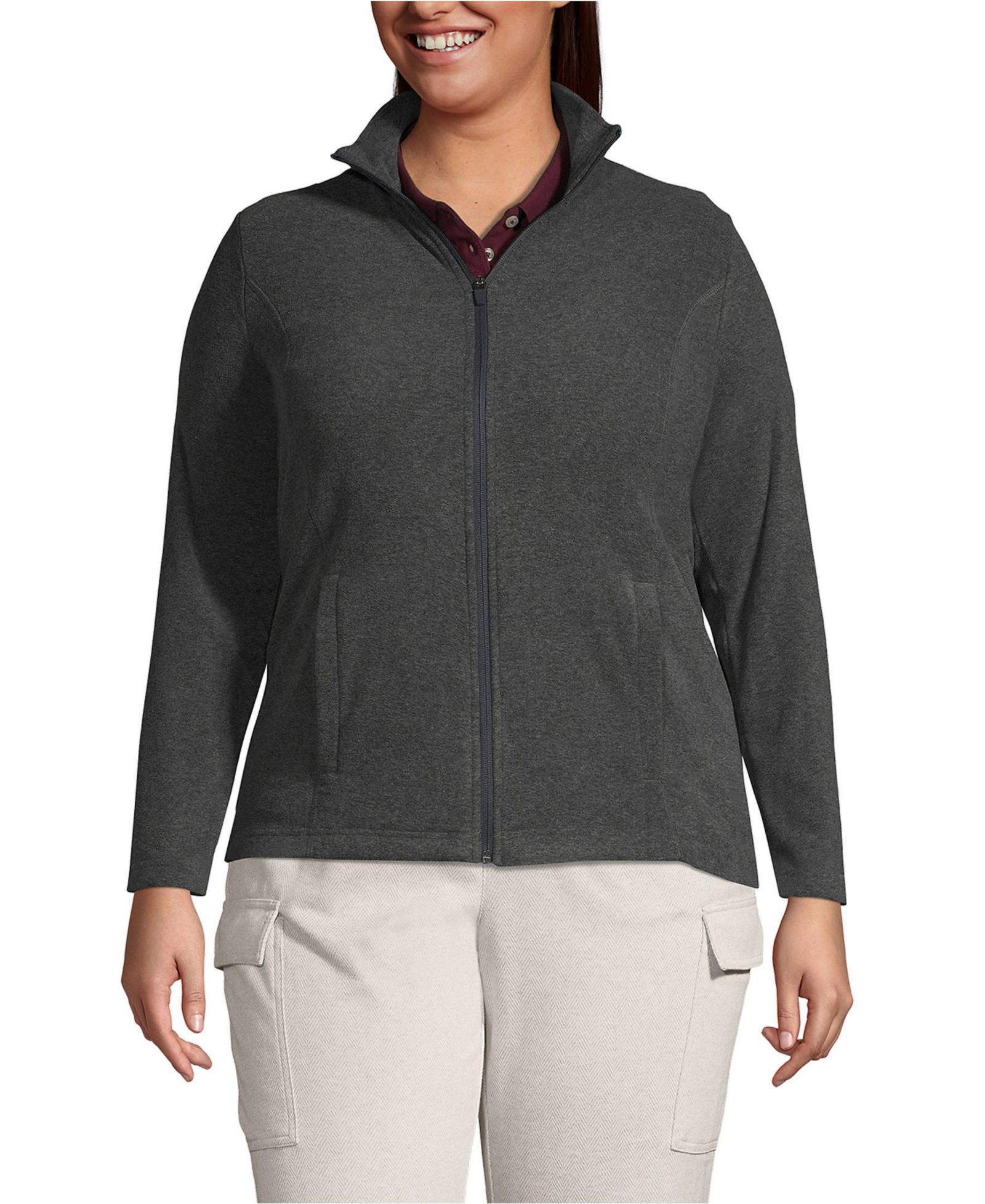 Lands' End Plus Size Thermacheck 100 Fleece Jacket