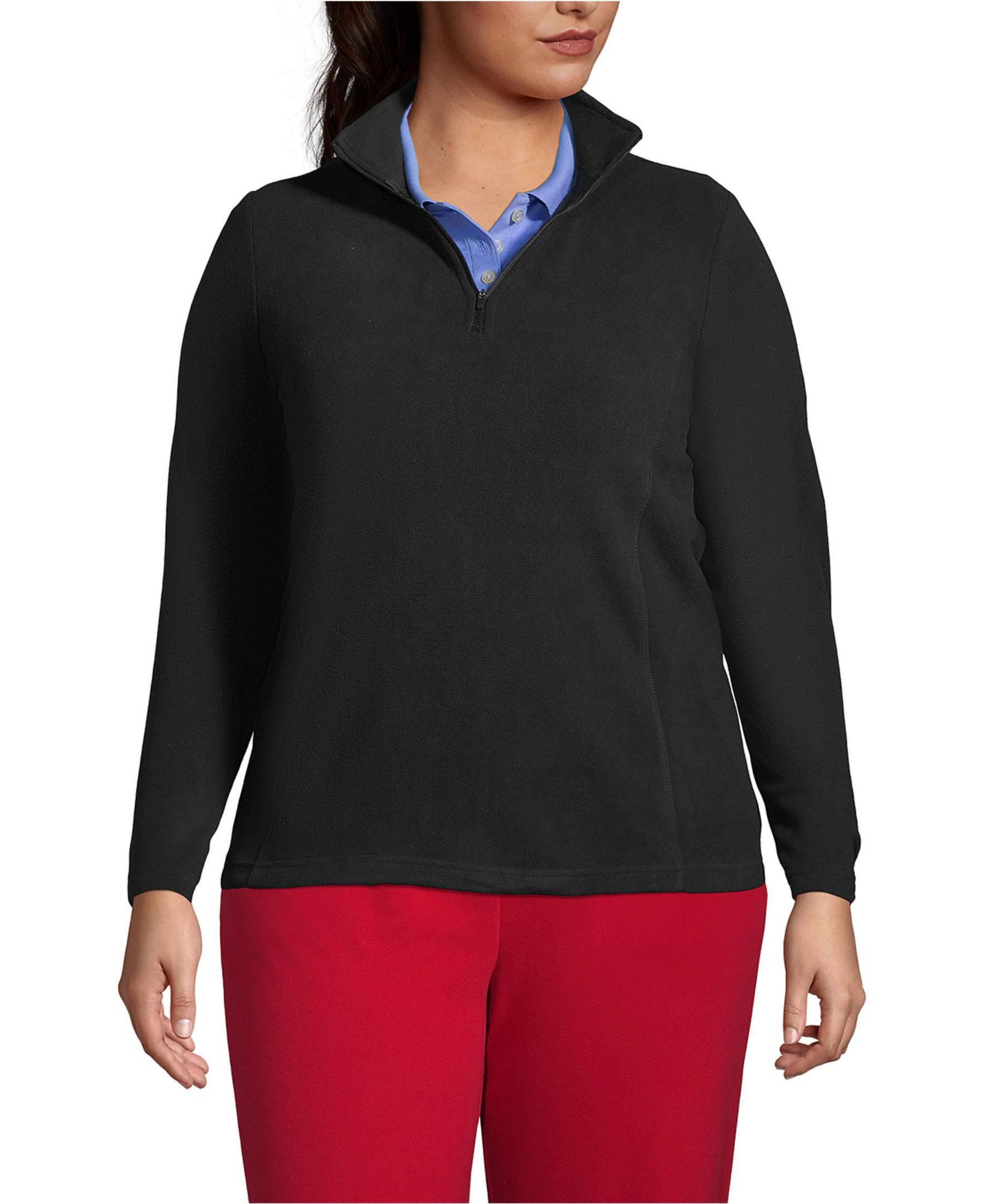 Джемпер Lands' End Plus Size Thermacheck 100 Fleece Quarter Zip