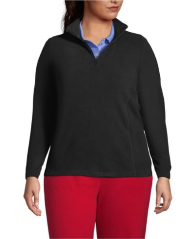 Lands' End Plus Size Thermacheck 100 Fleece Quarter Zip Pullover Top