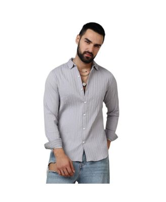 Мужская рубашка Campus Sutra Moon Grey Self-Design Striped
