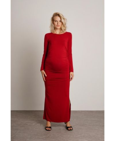 NOM Maternity Women's The Curve Ruched Bodycon Maxi Dress