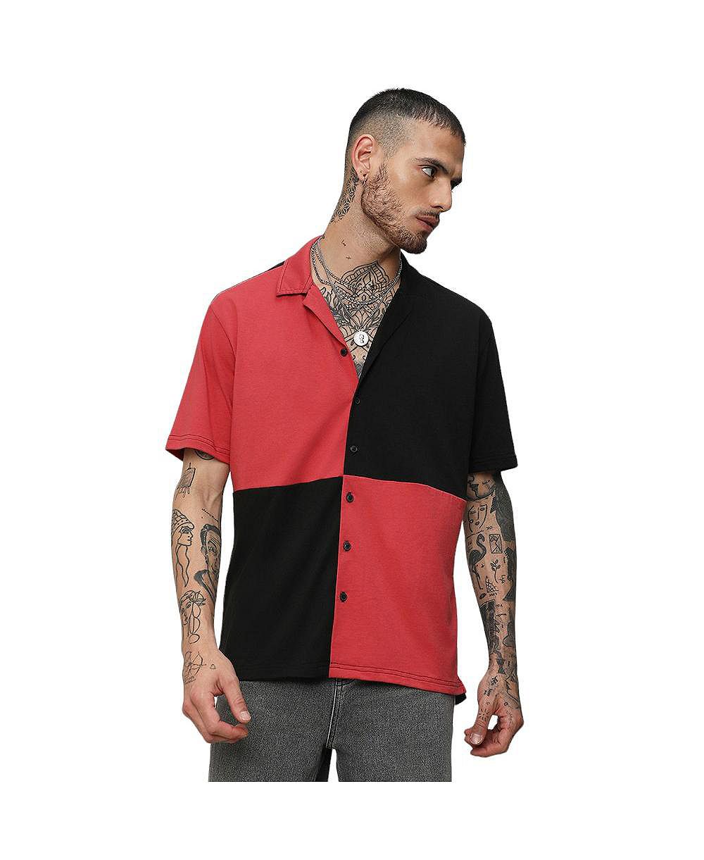 Мужская рубашка Campus Sutra Crimson Red & Jet Black в клетку maxi