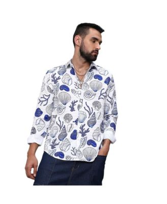 Мужская рубашка Seashell в цветах Chalk White и Indigo Blue
